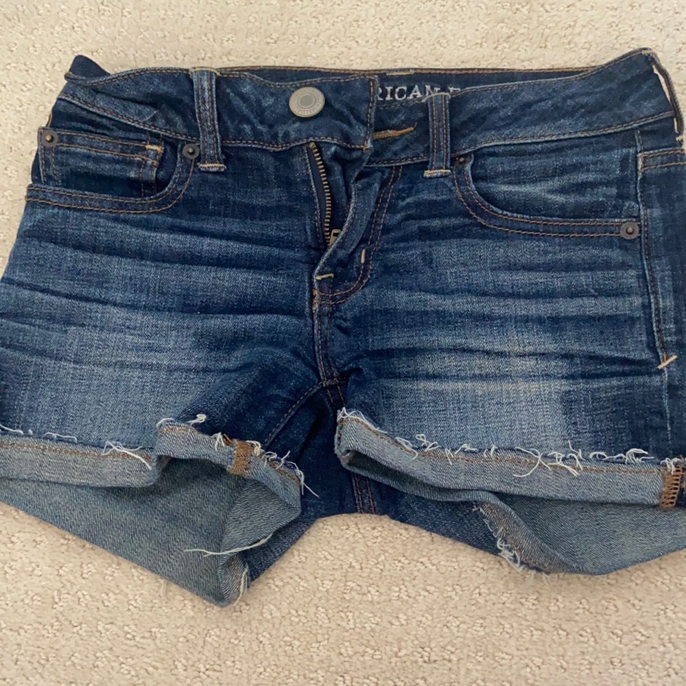Dark blue american eagle jean shorts